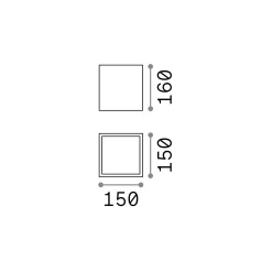 Ideal-Lux - Lampada outdoor TECHO PL1 BIG , 15 x 15 x h16 cm,<Dmora Hot