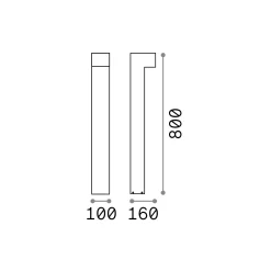 Ideal-Lux - Lampada outdoor SIRIO PT2 H80 , 10 x 16 x h80 cm,<Dmora Best