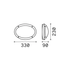 Ideal-Lux - Lampada outdoor MEDEA-1 AP1 , Made in Italy, 33 x 23 x h9 cm,<Dmora Shop