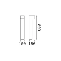 Ideal-Lux - Lampada outdoor SIRIO PT2 H60 , 10 x 15 x h60 cm,<Dmora Clearance