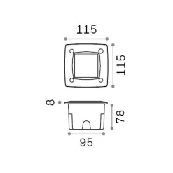 Ideal-Lux - Lampada outdoor AVENUE FI SQUARE , Made in Italy, 12 x 12 x h8 cm,<Dmora Online