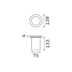 Ideal-Lux - Lampada outdoor PARK PT ROUND SMALL, 12 x 12 x h14 cm,<Dmora Cheap