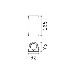 Ideal-Lux - Lampada outdoor KEOPE AP2 , Made in Italy, 9 x 17 x h8 cm,<Dmora New