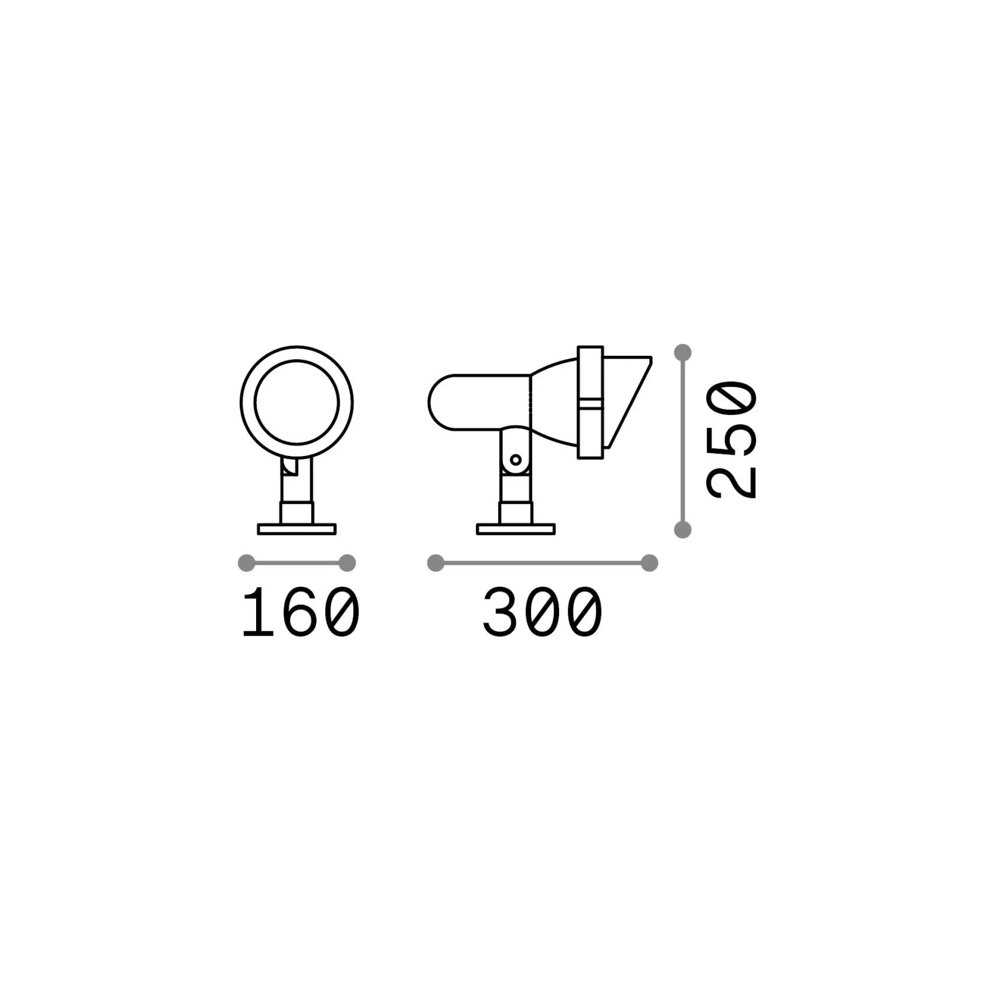 Ideal-Lux - Lampada outdoor TERRA AP1 BIG , 16 x 25 x h30 cm,<Dmora Best