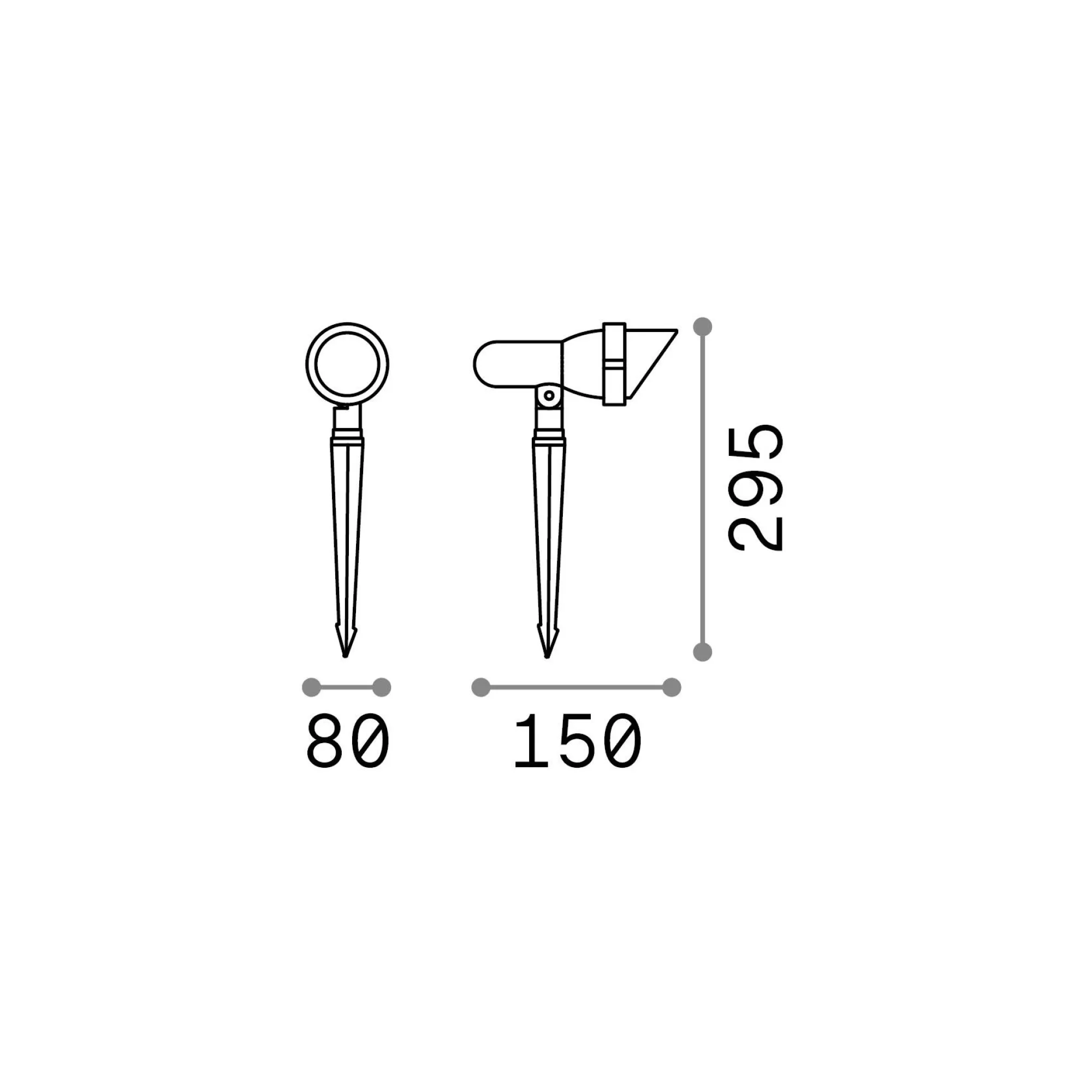 Ideal-Lux - Lampada outdoor TERRA PR1 SMALL , 8 x 15 x h30 cm,<Dmora Online