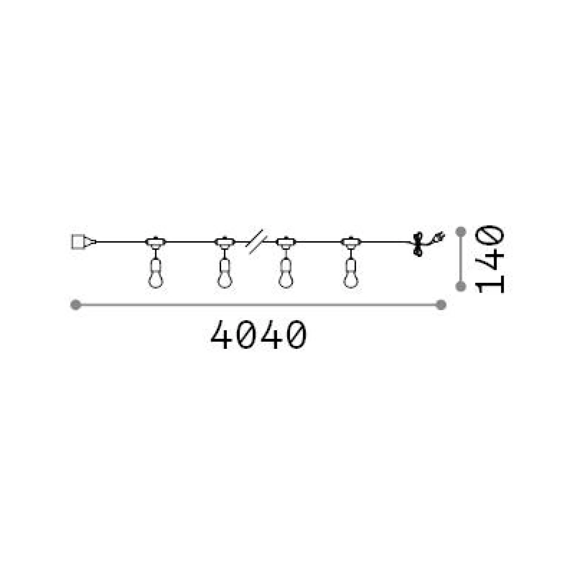 Ideal-Lux - Lampada outdoor FIESTA SP5, 404 x 4 x h14 cm,<Dmora Store
