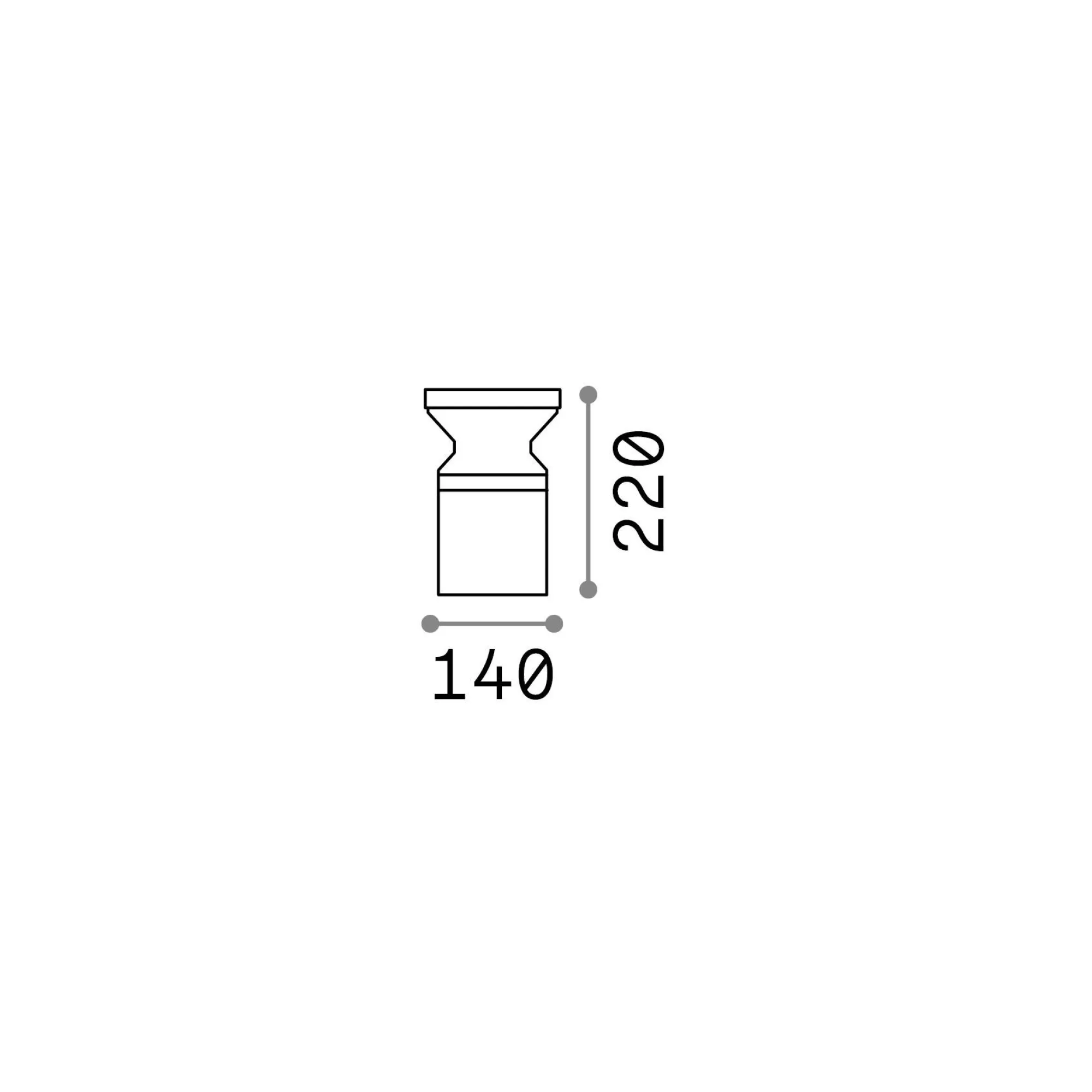 Ideal-Lux - Lampada outdoor TORRE PT1 H22 , 14 x 14 x h22 cm,<Dmora Hot