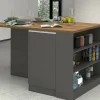 Isola da cucina Abern, 160x90h90 cm, Antracite e Rovere<Dmora Fashion