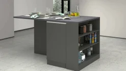 Isola da cucina Abern, 160x90h90 cm, Antracite e Ardesia<Dmora Clearance