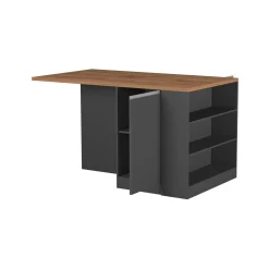 Isola da cucina Abern, 160x90h90 cm, Antracite e Rovere<Dmora Fashion