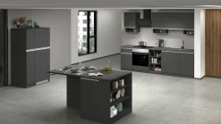 Isola da cucina Abern, 160x90h90 cm, Antracite e Ardesia<Dmora Clearance