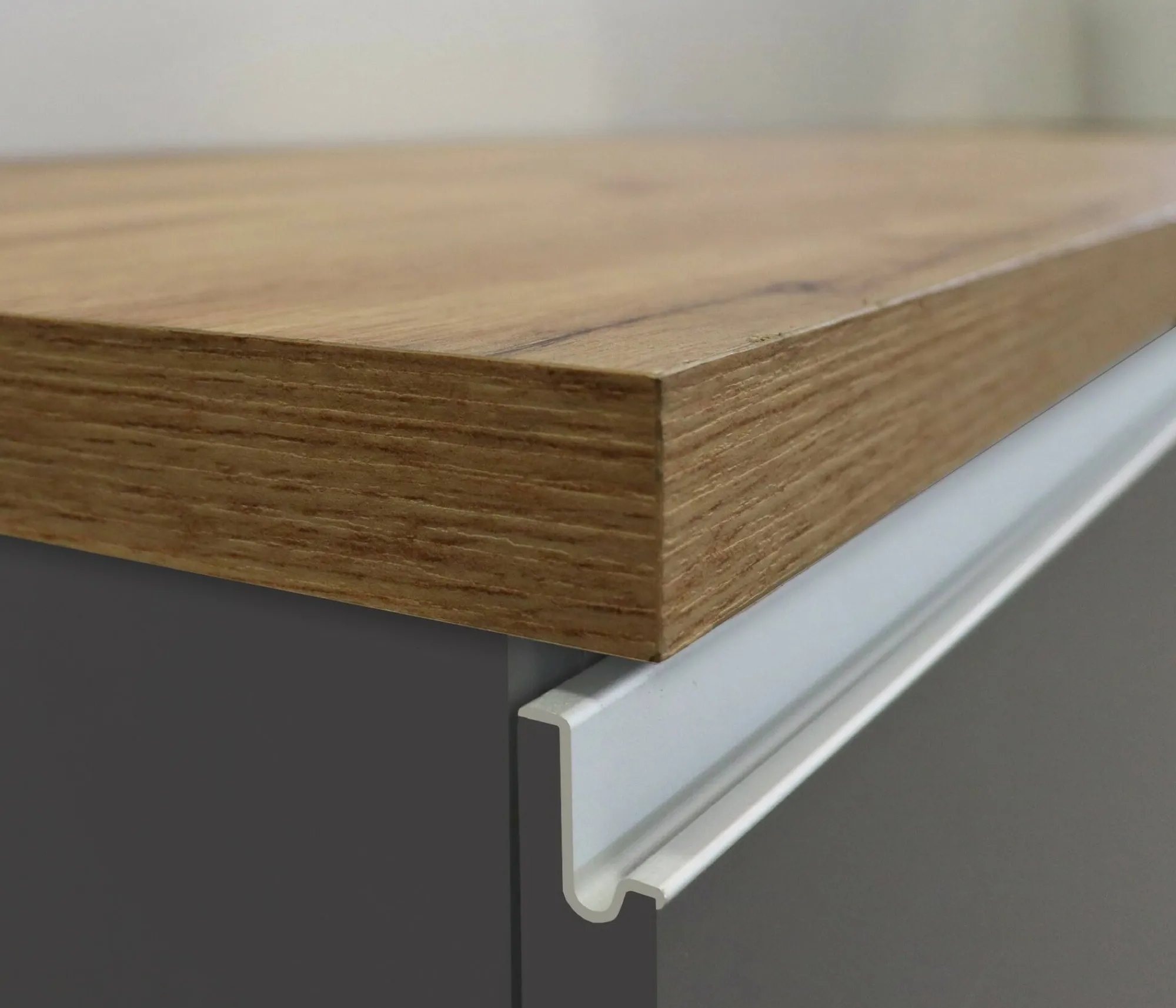 Isola da cucina Abern, 160x90h90 cm, Antracite e Rovere<Dmora Fashion