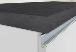 Isola da cucina Abern, 160x90h90 cm, Bianco lucido e Ardesia<Dmora Outlet