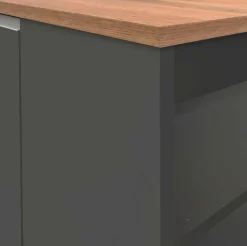 Isola da cucina Abern, 160x90h90 cm, Antracite e Rovere<Dmora Fashion