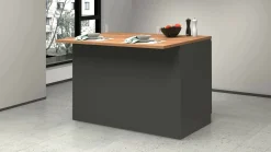 Isola da cucina Analiza, 125x90h90 cm, Antracite e Rovere<Dmora Outlet