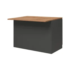 Isola da cucina Analiza, 125x90h90 cm, Antracite e Rovere<Dmora Outlet