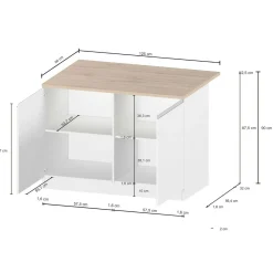 Isola da cucina Analiza, 125x90h90 cm, Antracite e Ardesia<Dmora Outlet