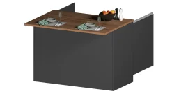 Isola da cucina Analiza, 125x90h90 cm, Antracite e Rovere<Dmora Outlet