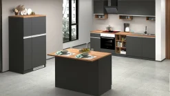 Isola da cucina Analiza, 125x90h90 cm, Antracite e Rovere<Dmora Outlet