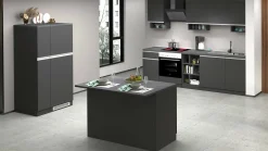 Isola da cucina Analiza, 125x90h90 cm, Antracite e Ardesia<Dmora Outlet