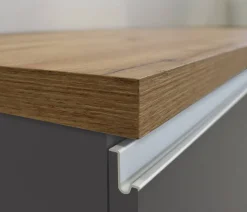 Isola da cucina Analiza, 125x90h90 cm, Antracite e Rovere<Dmora Outlet