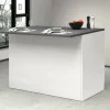 Isola da cucina Daffaticat, 125x90h90 cm, Bianco lucido e Ardesia<Dmora Hot