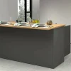 Isola da cucina Tartaro, 155x90h90 cm, Antracite e Rovere<Dmora Cheap