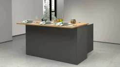 Isola da cucina Tartaro, 155x90h90 cm, Antracite e Rovere<Dmora Cheap