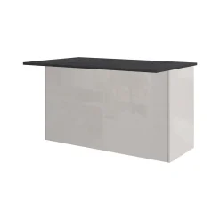 Isola da cucina Tartaro, 155x90h90 cm, Bianco lucido e Ardesia<Dmora Sale