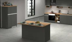 Isola da cucina Tartaro, 155x90h90 cm, Antracite e Rovere<Dmora Cheap