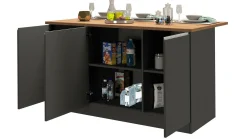 Isola da cucina Tartaro, 155x90h90 cm, Antracite e Rovere<Dmora Cheap