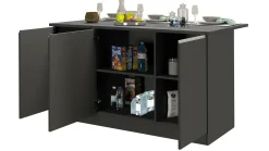 Isola da cucina Tartaro, 155x90h90 cm, Antracite e Ardesia<Dmora Discount