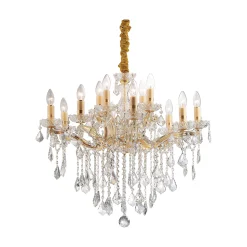 Lampada a sospensione FLORIAN SP12 , Lampadario, Luminare sospeso, Lampada a pendente, 72x72h90 cm,<Dmora New
