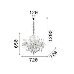 Lampada a sospensione FLORIAN SP12 , Lampadario, Luminare sospeso, Lampada a pendente, 72x72h90 cm,<Dmora Store