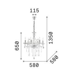 Lampada a sospensione GIUDECCA SP6 , Lampadario, Luminare sospeso, Lampada a pendente, 58x58h90 cm,<Dmora Best Sale