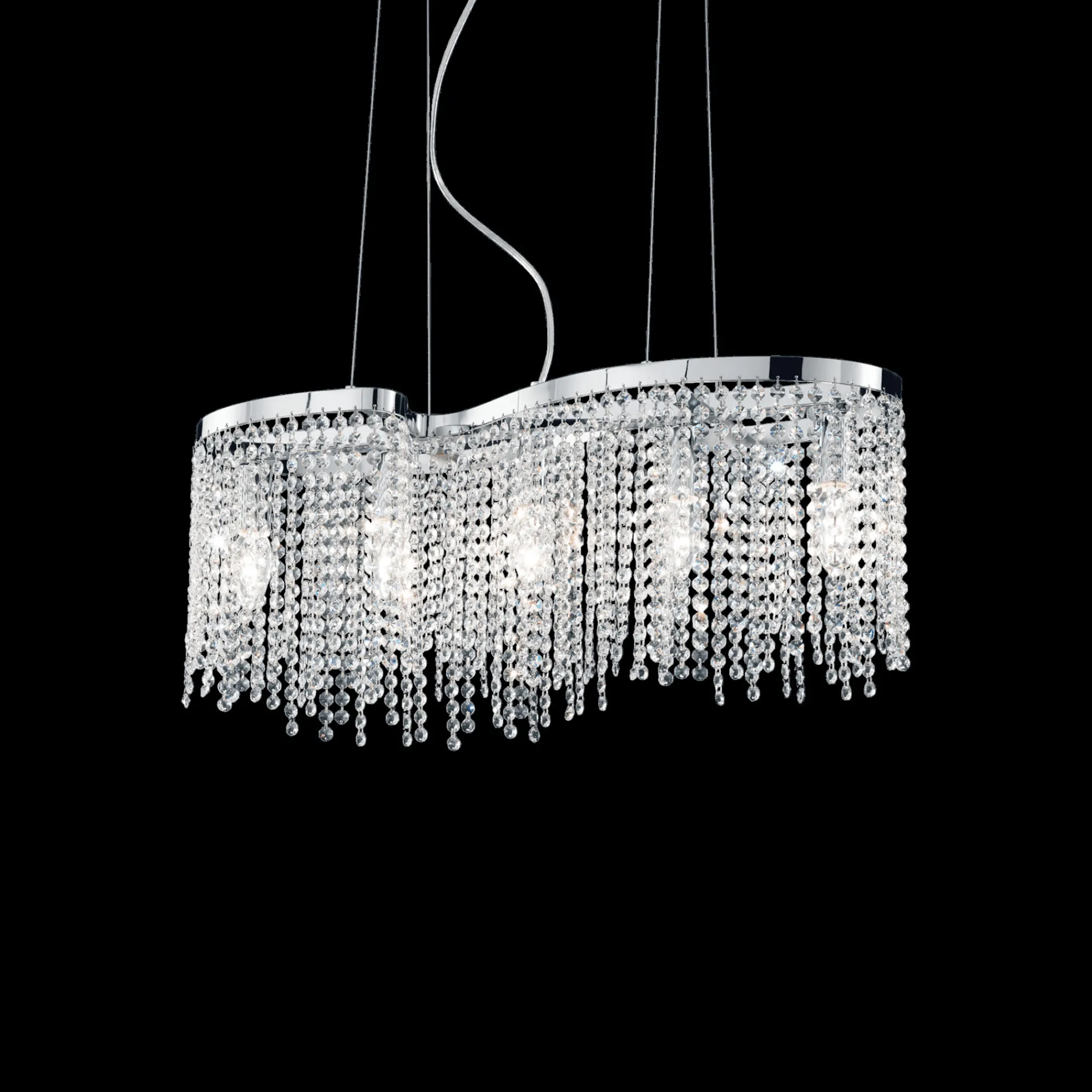 Lampada a sospensione, Lampadario, Luminare sospeso, Lampada a pendente, 65x19h40 cm, Cromo<Dmora New