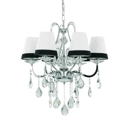 Lampada a sospensione, Lampadario, Luminare sospeso, Lampada a pendente, 62x62h50 cm, Cromo<Dmora Cheap