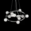 Lampada a sospensione, Lampadario, Luminare sospeso, Lampada a pendente, 61x61h36 cm, Cromo<Dmora Store