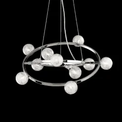 Lampada a sospensione, Lampadario, Luminare sospeso, Lampada a pendente, 61x61h36 cm, Cromo<Dmora Store
