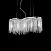 Lampada a sospensione, Lampadario, Luminare sospeso, Lampada a pendente, 65x19h40 cm, Cromo<Dmora Online