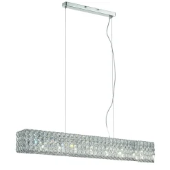 Lampada a sospensione, Lampadario, Luminare sospeso, Lampada a pendente, 99x12h19 cm, Cromo<Dmora Hot