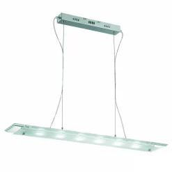 Lampada a sospensione, Lampadario, Luminare sospeso, Lampada a pendente, 80x12h15 cm, Cromo<Dmora Online