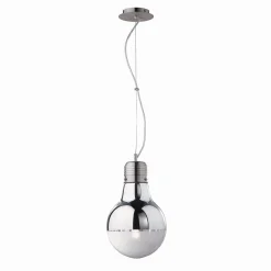 Lampada a sospensione, Lampadario, Luminare sospeso, Lampada a pendente, 22x22h39 cm, Cromo<Dmora Outlet