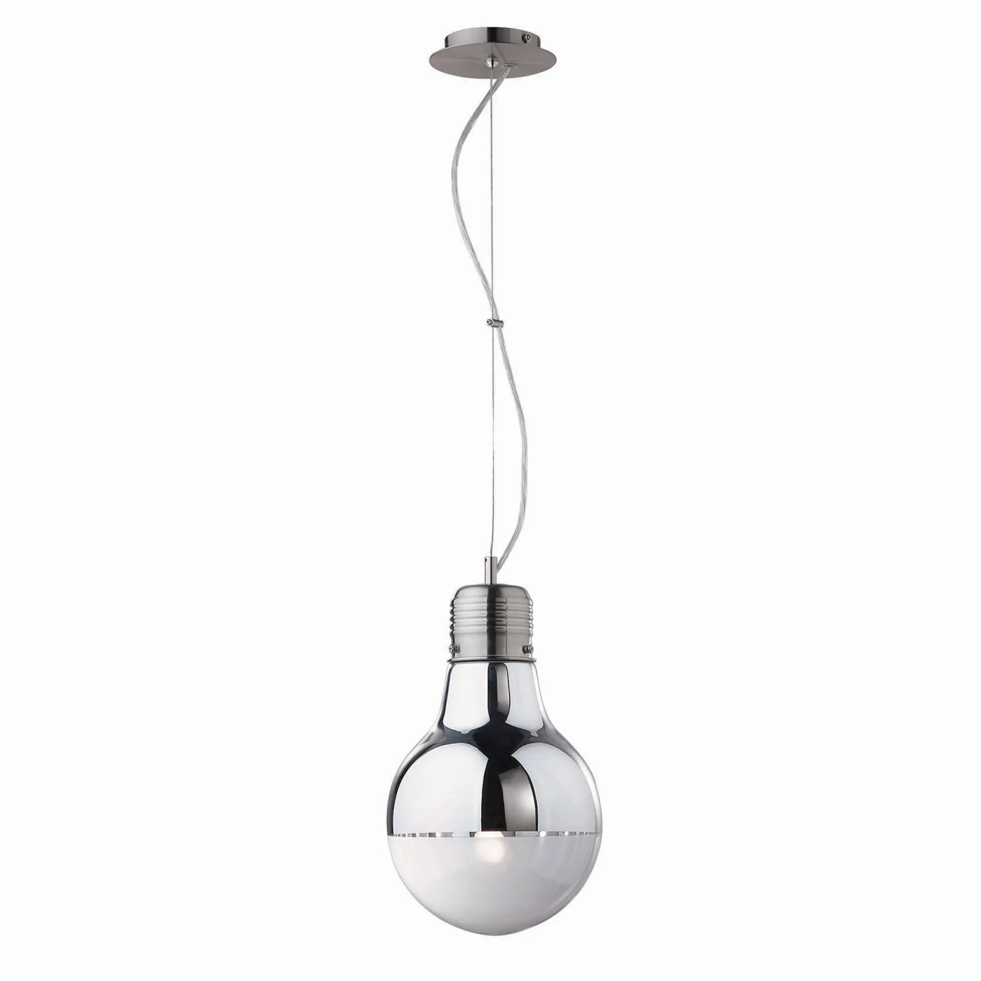 Lampada a sospensione, Lampadario, Luminare sospeso, Lampada a pendente, 22x22h39 cm, Cromo<Dmora Outlet