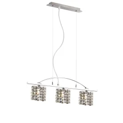 Lampada a sospensione, Lampadario, Luminare sospeso, Lampada a pendente, 65x8h23 cm, Cromo<Dmora Store
