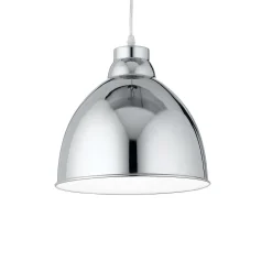 Lampada a sospensione, Lampadario, Luminare sospeso, Lampada a pendente, 26x26h35 cm, Cromo<Dmora Best