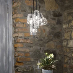 Lampada a sospensione, Lampadario, Luminare sospeso, Lampada a pendente, 15x15h33 cm,<Dmora Clearance