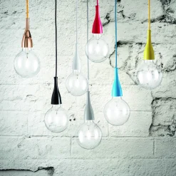 Lampada a sospensione, Lampadario, Luminare sospeso, Lampada a pendente, 12x12h35 cm,<Dmora Cheap