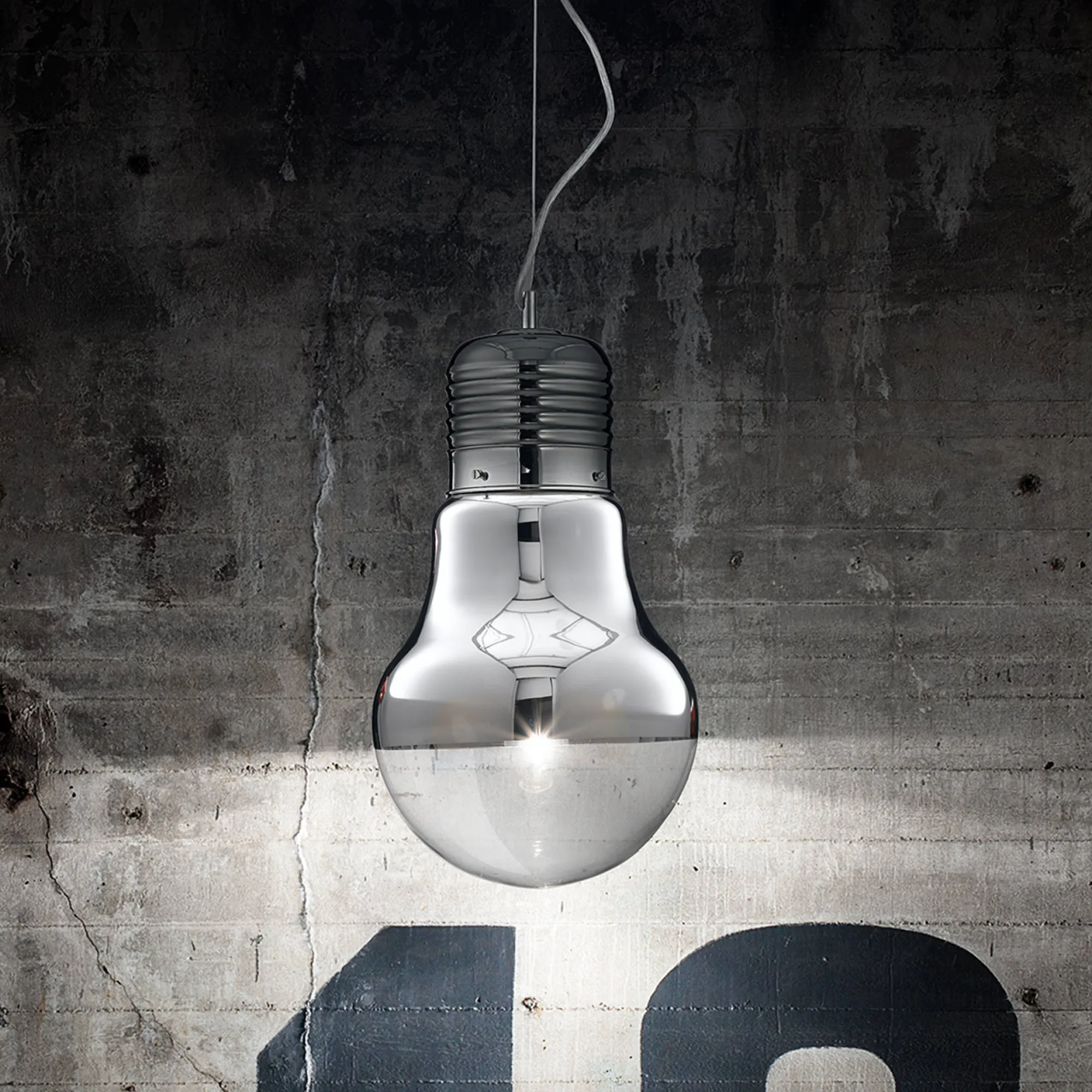 Lampada a sospensione, Lampadario, Luminare sospeso, Lampada a pendente, 22x22h39 cm, Cromo<Dmora Outlet