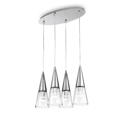 Lampada a sospensione, Lampadario, Luminare sospeso, Lampada a pendente, 67x29h46 cm, Cromo<Dmora Fashion